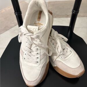 Sam Edelman White and Tan Athletic Shoes